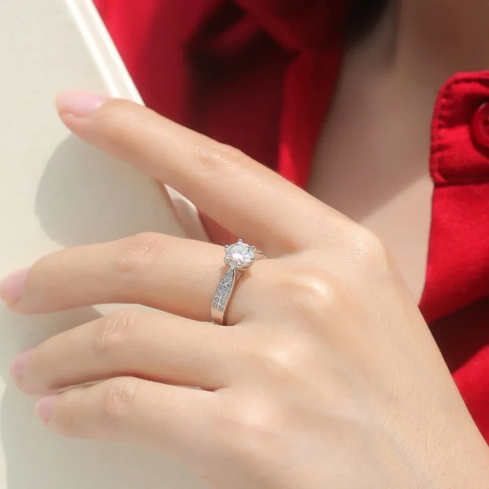 Certified 1ct. t.w. Moissanite Diamond Solitaire Wedding Engagement Ring NEW - Picture 8 of 15
